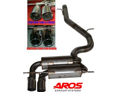 Centrale e finale on silenziatore e doppio terminale Ø76 per Audi A3 S3 8P