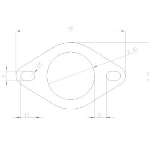 Universal two hole stainless steel flange made for exhaust systems and pipes