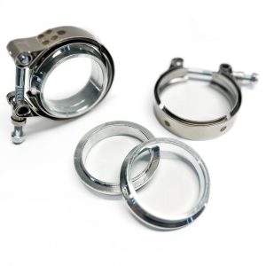 Kit v band con flange in ferro e fascetta a bullone in acciaio inox per tubi e tubazioni, impianti di scarico e marmitte