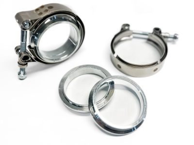 Kit v band con flange in ferro e fascetta a bullone in acciaio inox per tubi e tubazioni, impianti di scarico e marmitte