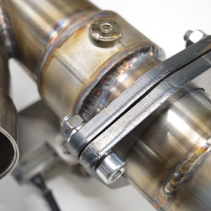 Marmitta con valvola elettronica per bypass di scarico in acciaio inox AISI304