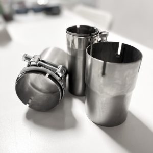 Raccordo conspacchi e fascetta, adattatore per tubi in acciaio inox inossidabile aisi304 perfetto per tubi e tubazioni, scarichi e marmitte auto per costruzione di impianti di scarico