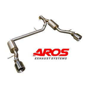 Finale con doppio silenziatore e terminali in inox a taglio dritto