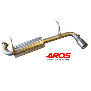 Impianto di scarico in acciaio inox sezione finale silenzato Suzuki Jimny, finale con silenziatore in acciaio e terminale lucido per una marmitta per Suzuki Jimny