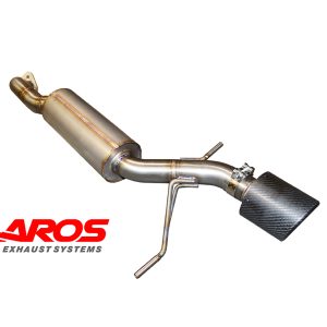 Finale monouscita con silenziatore e terminale in carbonio a taglio obliquo