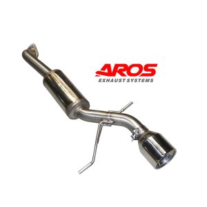 Finale monouscita con silenziatore e terminale in inox a taglio dritto