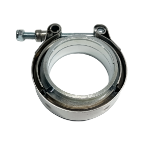 Fascetta a bullone con flange in ferro, kit v band per connettere tubi di ugual diametro. Fascetta in acciaio inox inossidabile